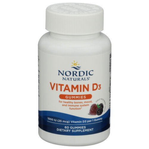 Nordic Naturals Vitamin D3 Gummies 1000 I.U - 60 Count Image 1 of 2