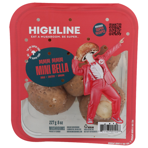 HIGHLINE MMM Mini Bella Whole Mushroom - 227 Gram