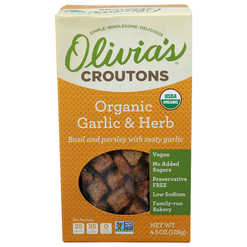 Olivia's Garlic & Herb Croutons - 4.5 Ounce