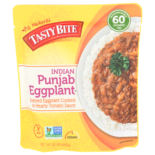 Tasty Bite Braised Eggplant Cooked In Hearty Tomato Sauce Medium Indian Punjab - 10 Ounce