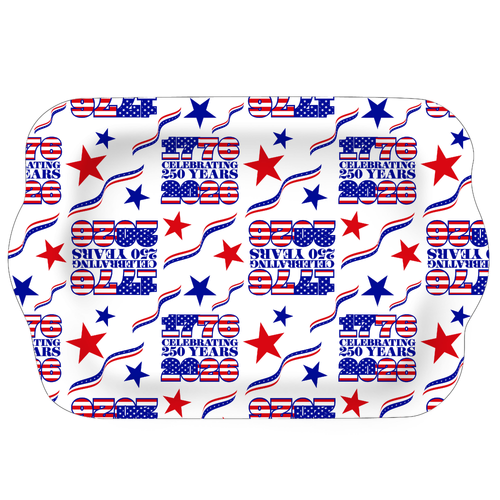 Summer Red White & Blue Serving Tray - 1 Each