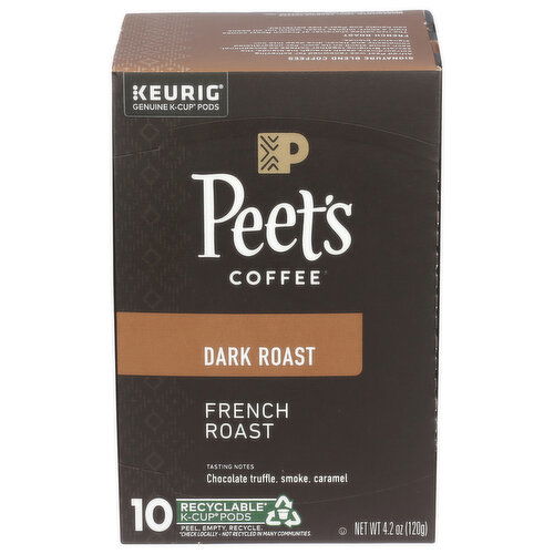 PEET'S COFFEE French Roast K-Cup Pods - 0.42 Ounce - 10 Count