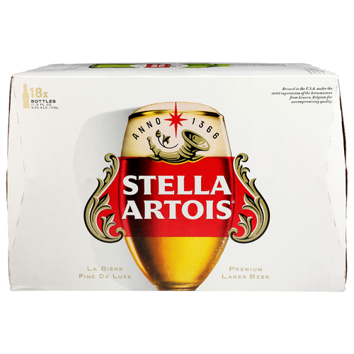 Stella Artois Premium Lager Beer - 11.2 Fluid Ounce - 18 Count