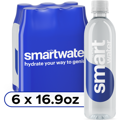 smartwater Water Bottles Vapor Distilled And Electrolytes - 16.9 Fluid Ounce - 6 Count Image 1 of 3