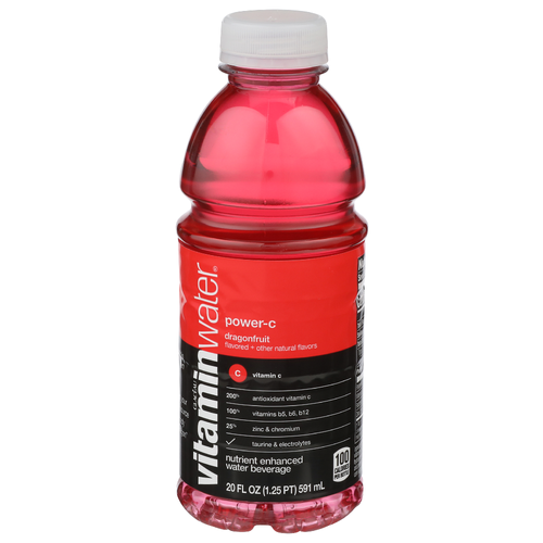 Glaceau Vitaminwater Dragonfruit Power-C Nutrient Enhanced Water Beverage - 20 Fluid Ounce