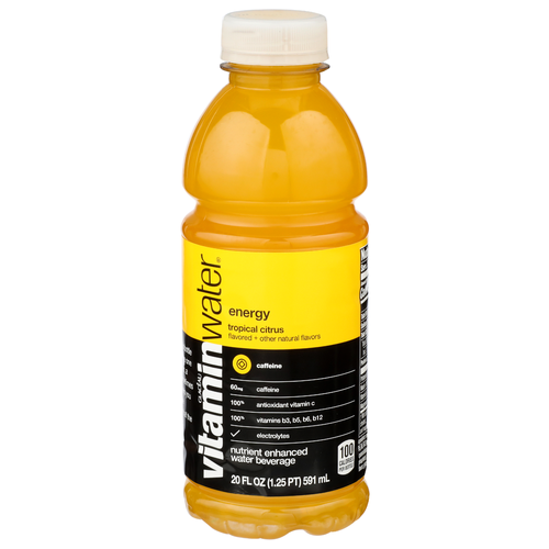 Glaceau Vitaminwater Tropical Citrus Energy Nutrient Enhanced Water Beverage - 20 Fluid Ounce