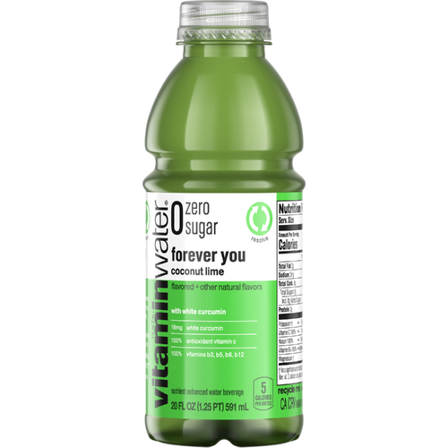 vitaminwater Zero Sugar Forever You Coconut Lime Nutrient Enhanced Flavored Water Beverage, Bottle - 20 Fluid Ounce