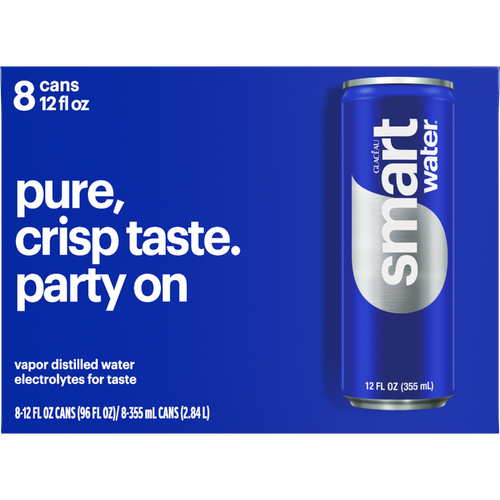 smartwater Water Cans - 12 Fluid Ounce - 8 Count Image 1 of 2