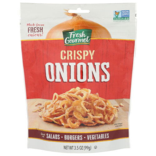 FRESH GOURMET Characteristic Fried Onion, Slightly Salty. No Off-Flavor Or Odor. Onions Crispy Lightly Salted - 3.5 Ounce