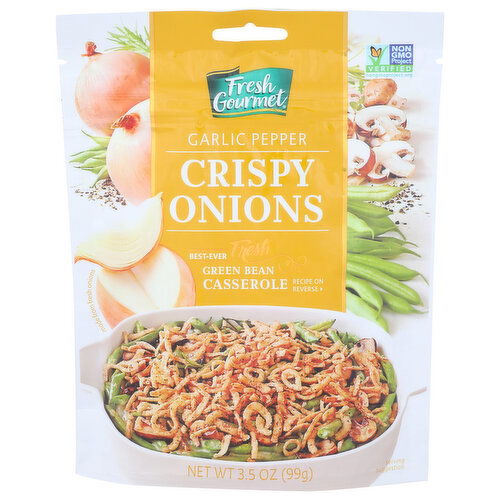 FRESH GOURMET Crispy Onions Garlic Pepper - 3.5 Ounce