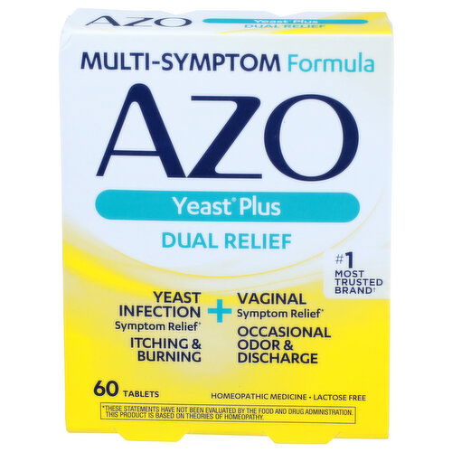Azo Yeast Tablets - 60 Count
