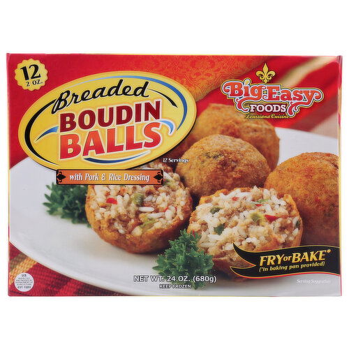 Big Easy Foods Boudin Balls - 2 Ounce - 12 Count