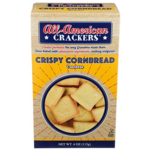 All-American Crackers Snack Crispy Cornbread - 4 Ounce