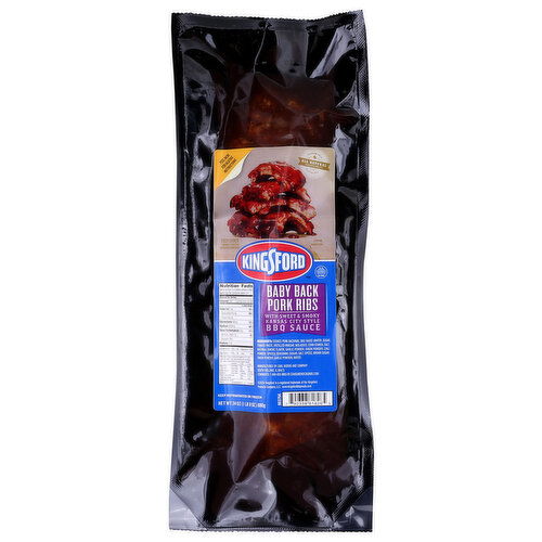 Kingsford Baby Back Pork Ribs, BBQ Sauce - 24 Ounce