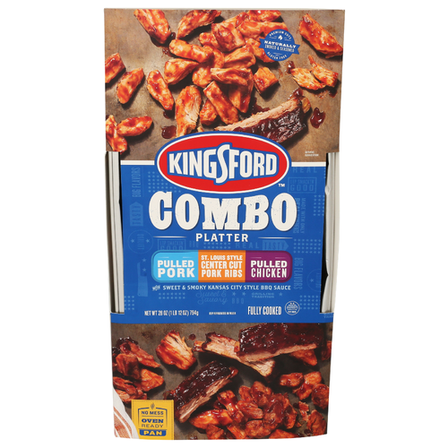 Kingsford Pulled Pork ST. Louis Style Center Cut Ribs Chicken Combo Platter - 28 Ounce Image 1 of 2