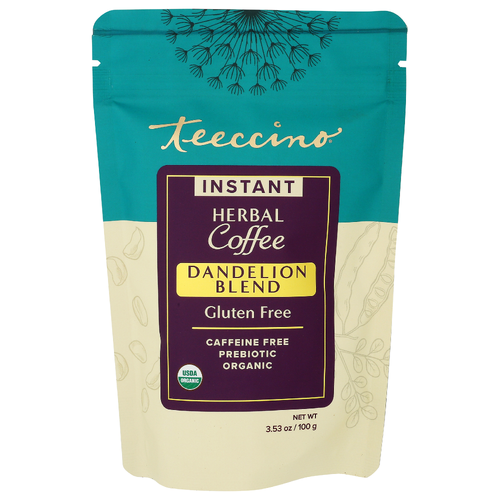 Teeccino Instant Dandelion Herbal Coffee - 3.53 Ounce
