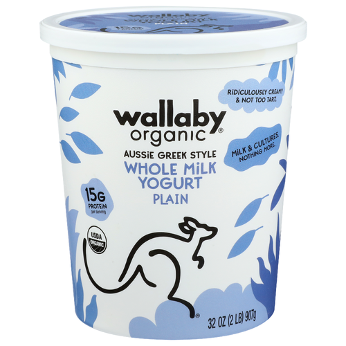 Wallaby Plain Aussie Greek Style Whole Milk Yogurt - 32 Ounce