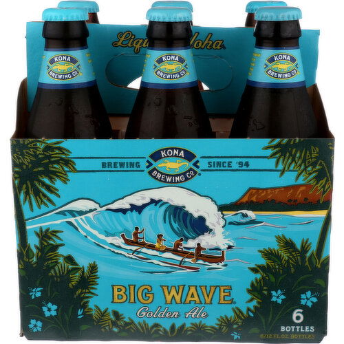 Kona Brewing Co Big Wave Golden Ale 6 Pk Bottles - 12 Fluid Ounce - 6 Count