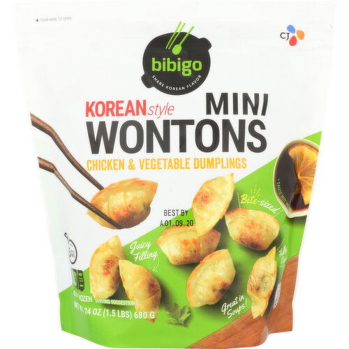 Bibigo Mini Wonton Chicken & Vegetable - 24 Ounce