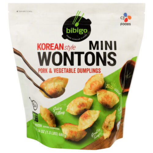 Bibigo Wonton Mini Pork Veg - 24 Ounce