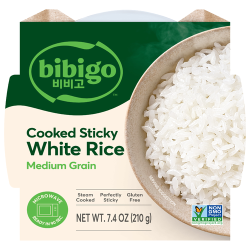 Bibigo Cooked Sticky Medium Grain White Rice - 7.4 Ounce