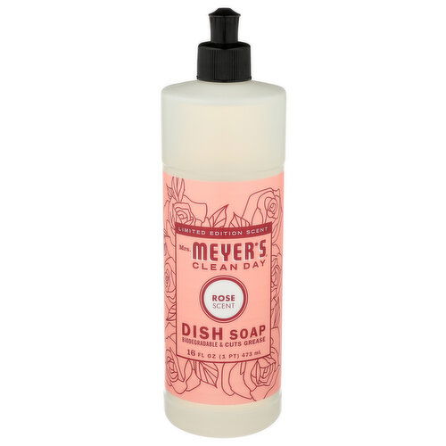 MRS. MEYER's Clean Day Soap Dish Liquid Rose - 16 Fluid Ounce