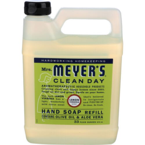 Mrs. Meyer's Clean Day Hand Soap Refill Lemon Verbena Scent - 33 Fluid Ounce