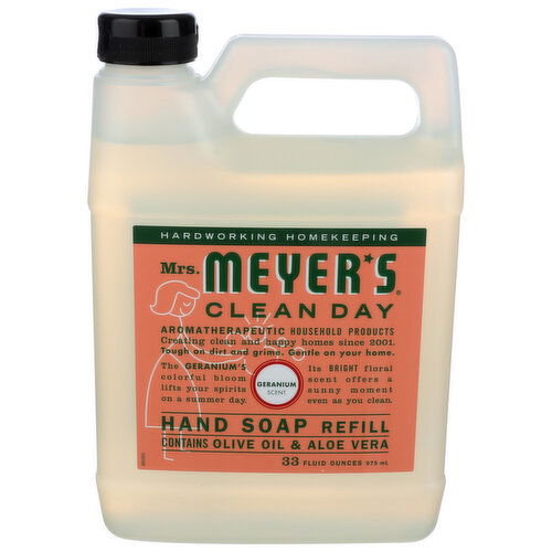 Mrs. Meyer's Clean Day Hand Soap Geranium Scent - 33 Fluid Ounce