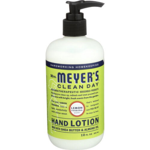 Mrs. Meyer's Clean Day Hand Lotion Lemon Verbena Scent - 12 Fluid Ounce