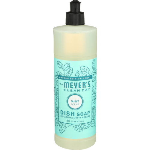 Mrs. Meyer's Clean Day Dish Soap Scent Mint - 16 Fluid Ounce