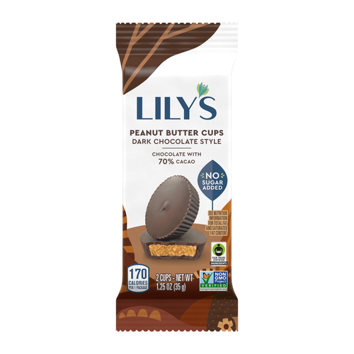 LILY's No Sugar Added Dark Chocolate Peanut Butter Cup - 1.25 Ounce