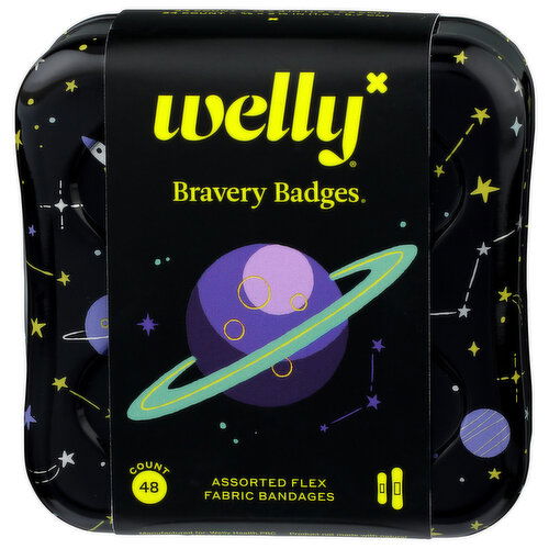 Welly Bravery Badges Assorted Flex Fabric Bandages - 48 Count Image 1 of 2