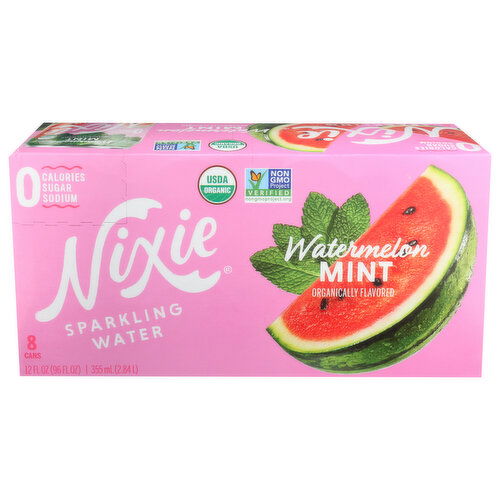 Nixie Sparkling Water Watermelon Mint - 12 Fluid Ounce - 8 Count