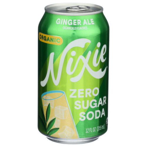 Nixie Beverage Company Ginger Ale Organic Zero Sugar Soda - 12 Fluid Ounce