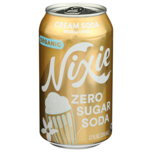 Nixie Beverage Company Cream Soda Organic Zero Sugar - 12 Fluid Ounce