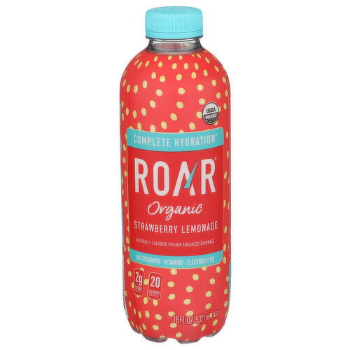 Roar Organic Strawberry Lemonade Liquid 12 Pack - 18 Fluid Ounce