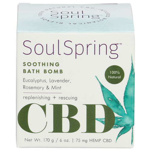 Soulspring Eucalypus, Rosemary Mint Bath Bomb Soothing Cbd - 6 Ounce