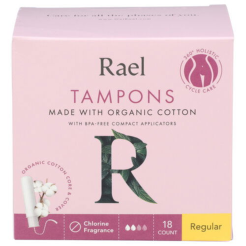 Rael Beauty Compact Tampons Applicators Regular With - 18 Count
