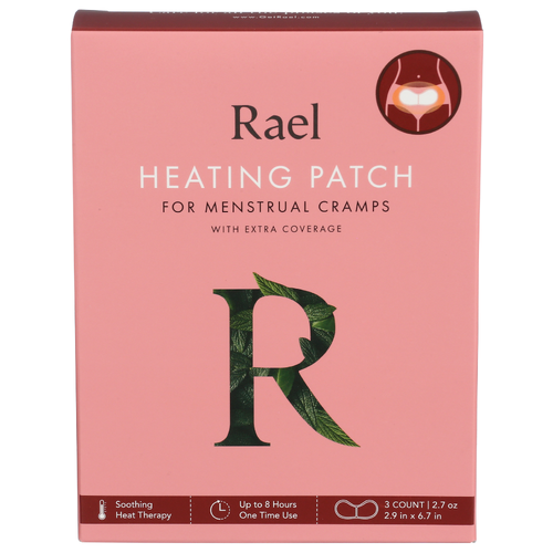 Rael Extra Coverage Heating Patch For Menstrual Cramps With - 3 Count