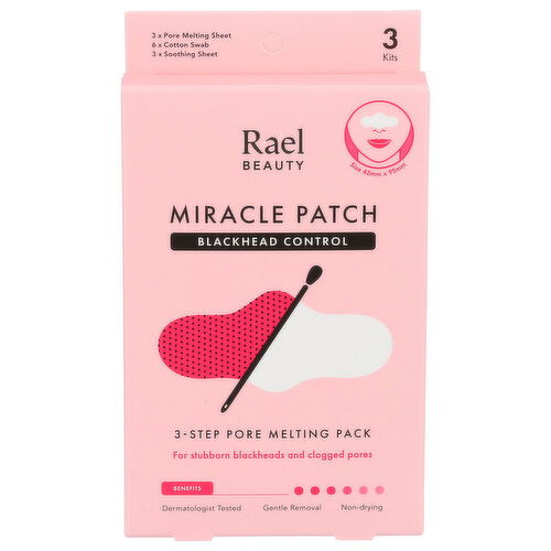 RAEL BEAUTY 3 Step Pore Melting Pack Miracle Patch Blackhead Control - 3 Count