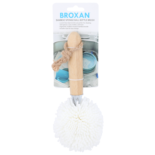 Broxan Bamboo Sponge Ball Bottle Brush - 1 Each