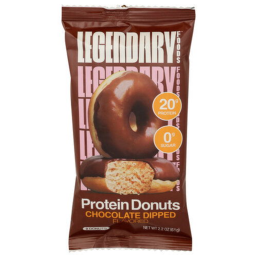 Legendary Foods Chocolate Dipped Lf Protein Donut - 1.1 Ounce - 2 Count Image 1 of 4