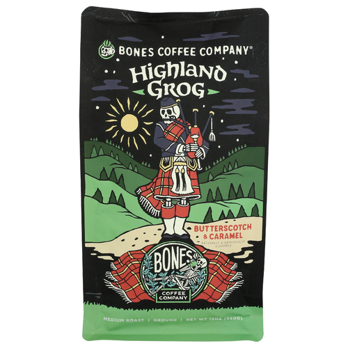 Bones Coffee Company Highland Grog Medium Roast Ground Coffee - 12 Ounce Image 1 of 3