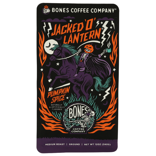 Bones Coffee Company Jacked O' Lantern Medium Roast Ground Coffee - 12 Ounce