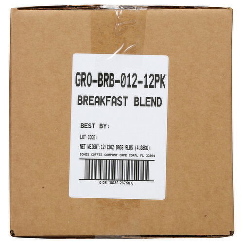 BONES COFFEE COMPANY Grnd Brkfst Blend - 12 Ounce - 12 Count