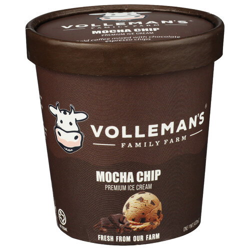 VOLLEMAN's Family Farm Mocha Chip Ice Cream - 1 Pint