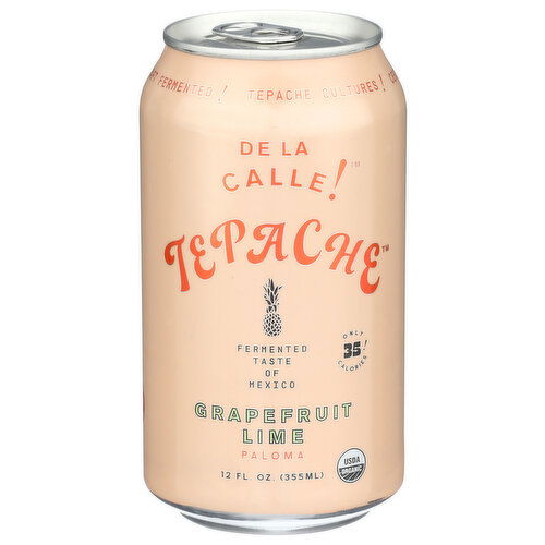 De La CALLE! Grapefruit Lime Carbonated Organic Probiotic Tepache Drink, Palmoa - 12 Fluid Ounce