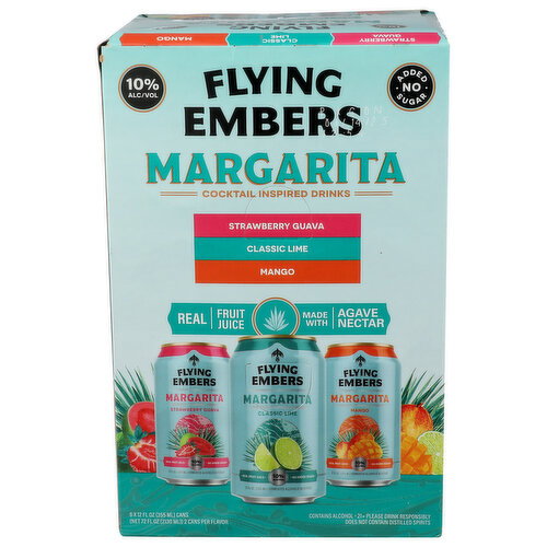 Flying Embers Lime, Strawberry, Mango Sparkling Ready To Drink Cocktail - 12 Fluid Ounce - 6 Count Image 1 of 2