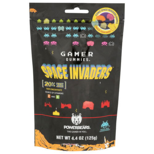 POWERBEARS Gummies Gamer Space Invaders Bg - 4.4 Ounce
