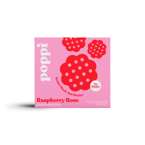 Poppi Raspberry Rose Prebiotic Soda - 48 Fluid Ounce